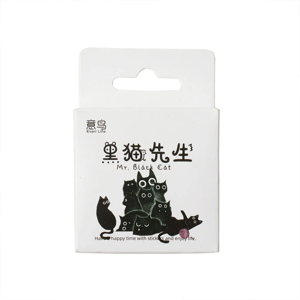 46pcs Cute Scrapbooking Black Cat Sticker Stationery Aesthetic Ornament Kawaii School Supplies Children's Decoration