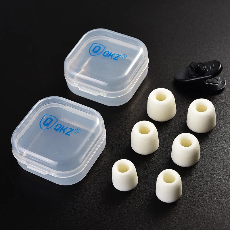 QKZ Original Thunder Voice Silicone Memory Foam Slow-Rebound Eartips สำหรับหูฟังชนิดใส่ในหูพร้อมเบสที่ได้รับการปรับปรุง