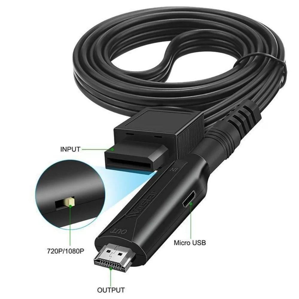 

useful Wii to HDMI -compatible Wii Input to HDMI Adapter HDMI Cable PC HDTV Video Audio Output Adapter HD 1080P Converter Cable