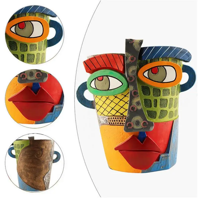 Head Pots For Plants Unique Resin Head Planter Ornament Abstract Face Pot Funny Flower Pot Indoor Outdoor Face Planters For