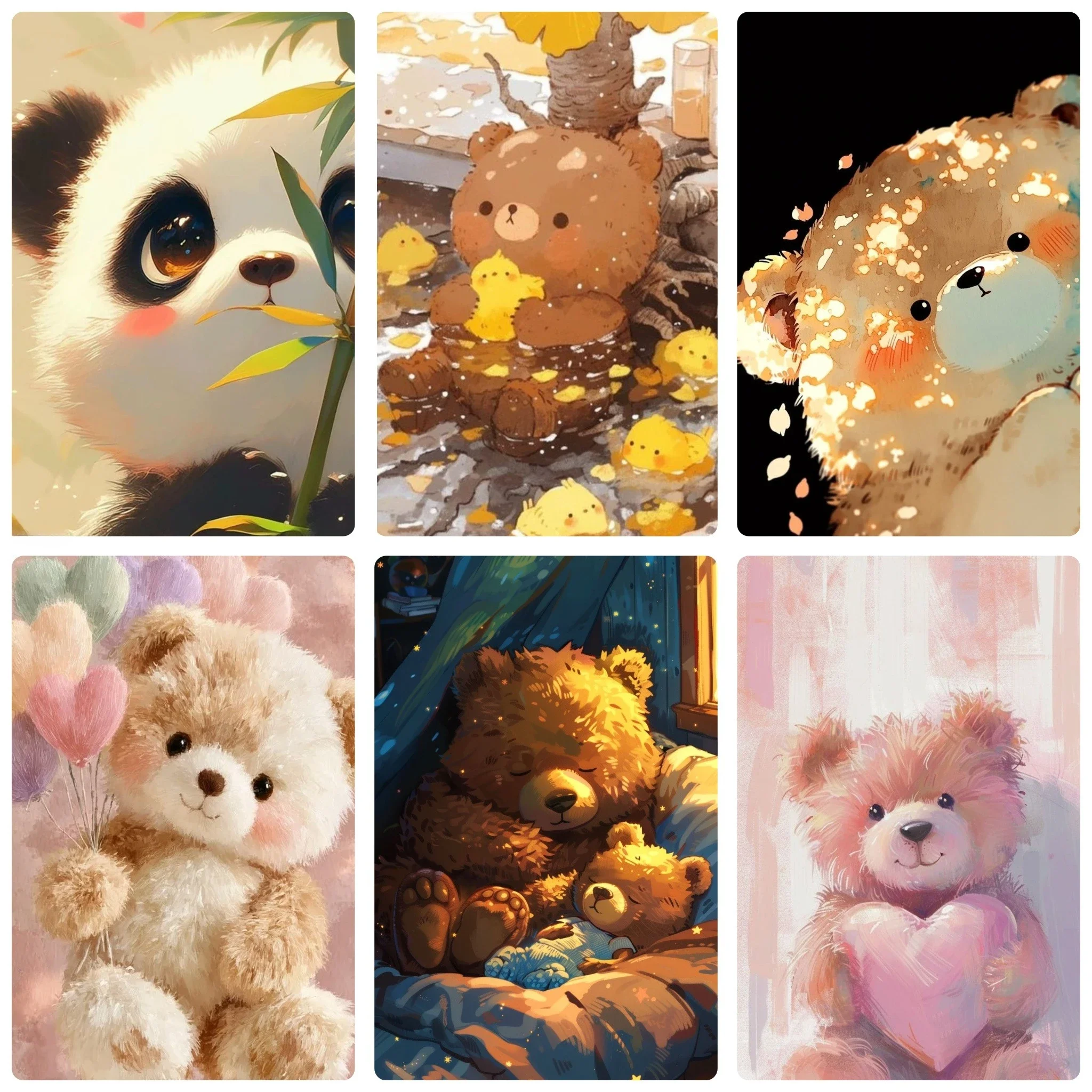 DIY Cute Teddy Bear Diamond Painting, Whimsical Fluffy Bear Art For Living Room Wall Decoration Exquisite Gift