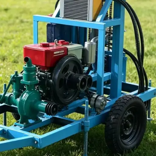 

Customized High-Mobility Wheel Rig with 22-35HP Diesel Engine – 200m Hydraulic Depth for Residential and Farm Wells