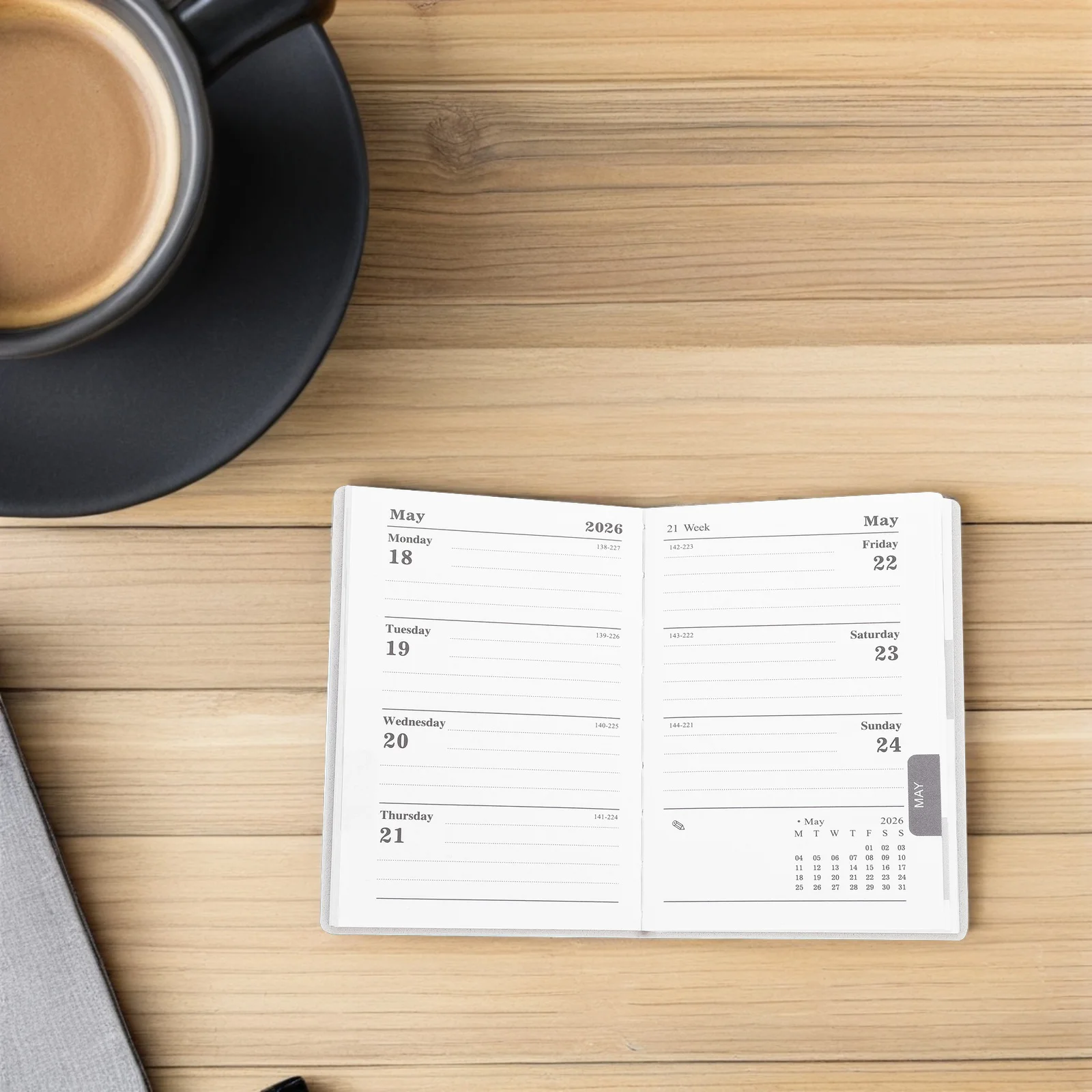 2026 A7 مخطط صغير مدمج تقويم شهري أسبوعي غطاء من البولي يوريثان قوي ملزم هدية فكرة مخطط تقويم مخطط شهري #2