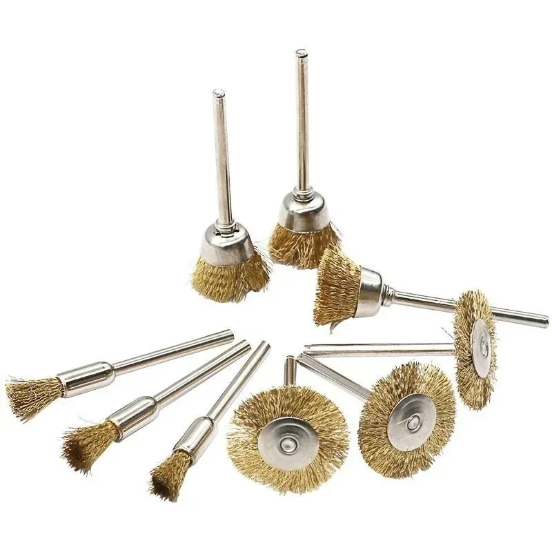 9 Pcs 3mm Copper Wire Brushes Metal  Rust Removing  Polishing  for Rotary Grinder Tool Accessories  Cleaning Tools