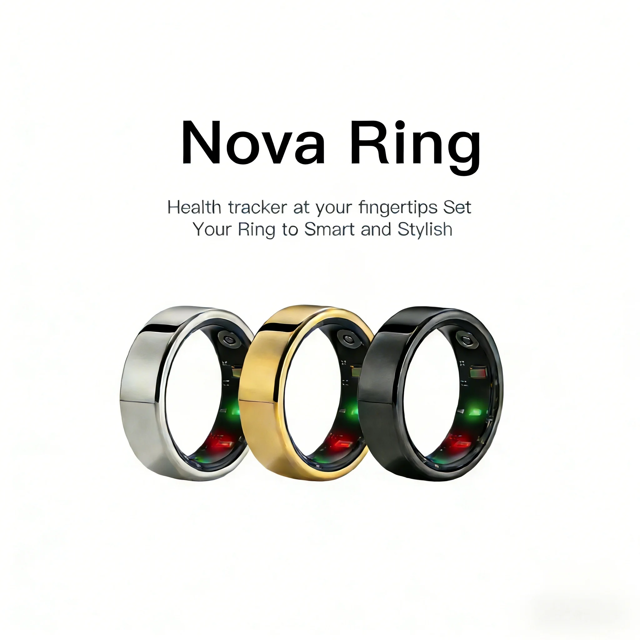 Nova Smart Ring Classic Design Top Quality GPS Sports Heart Rate Blood Oxygen Stress Sleep Temperature Monitor Meditation Ring