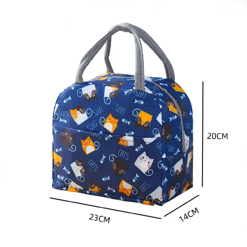 Cute Cartoon Color Lunch Box Bag Thermal Insulation Lunch Bag Students with Meals Office Workers Thickened Aluminum Foil Pouch