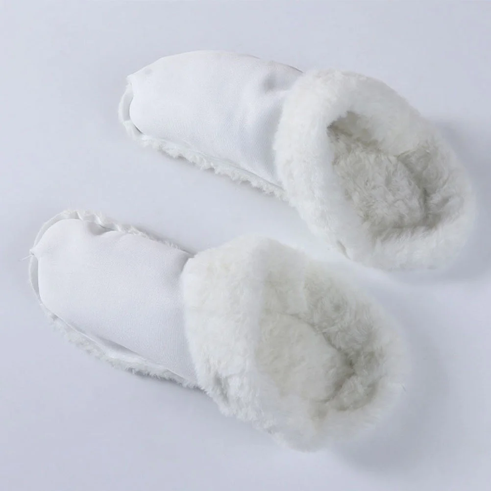 Scarpe con zoccoli invernali Sandali con copertura con foro in peluche Suola con fodera per acqua Zoccoli in cotone bianco Pantofole da interno per uomo