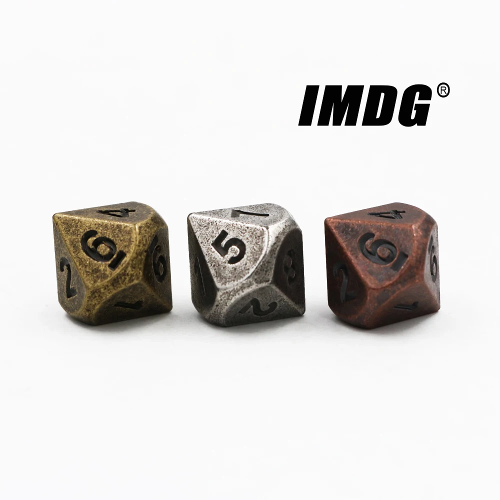 1 pcs D10 (0-9) veelvlak RPG Dobbelstenen 10-kanten Accessoires Metalen Dobbelstenen DND Verschillende Kleur Digitale Spel Dobbelstenen