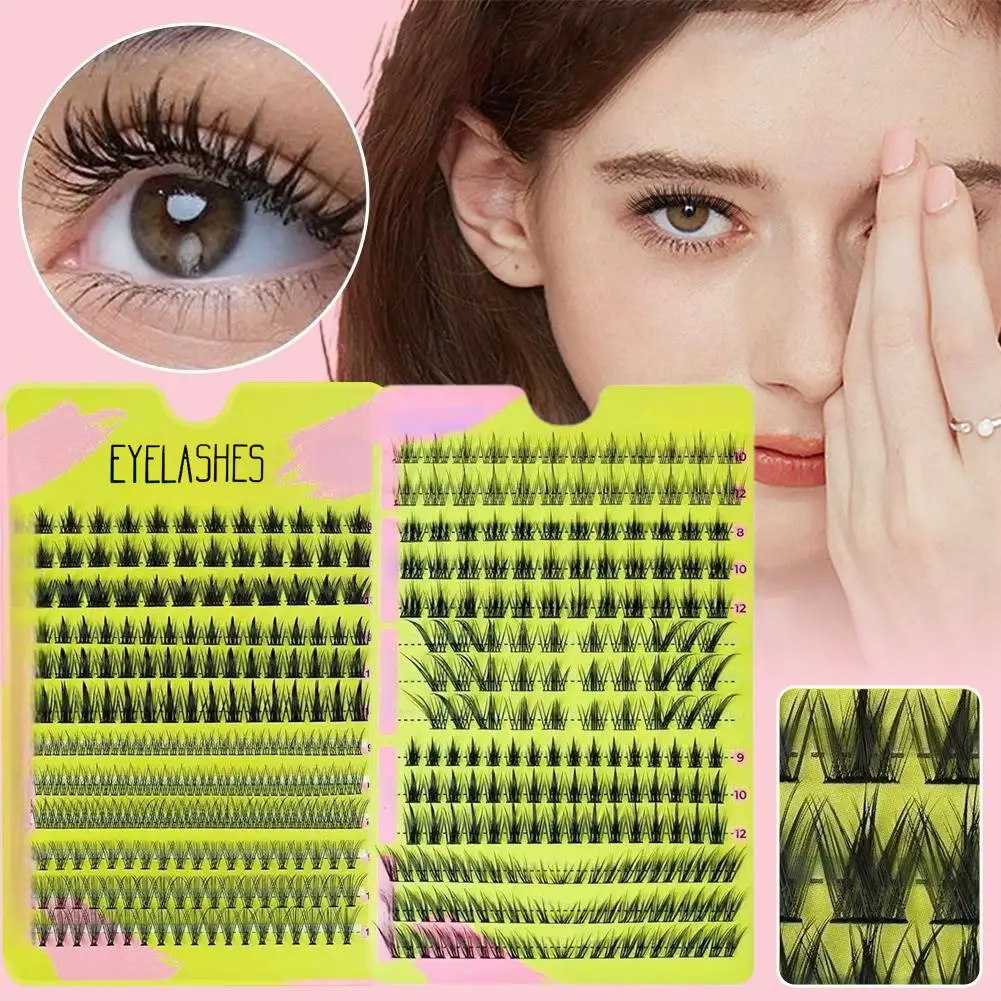Falsche Wimpern im Wispy Cat Eye Stil, weiche, flauschige Cluster-Wimpern, natürliche Cluster-Wimpern, Wispy Strip Falsche Wimpern für Partys
