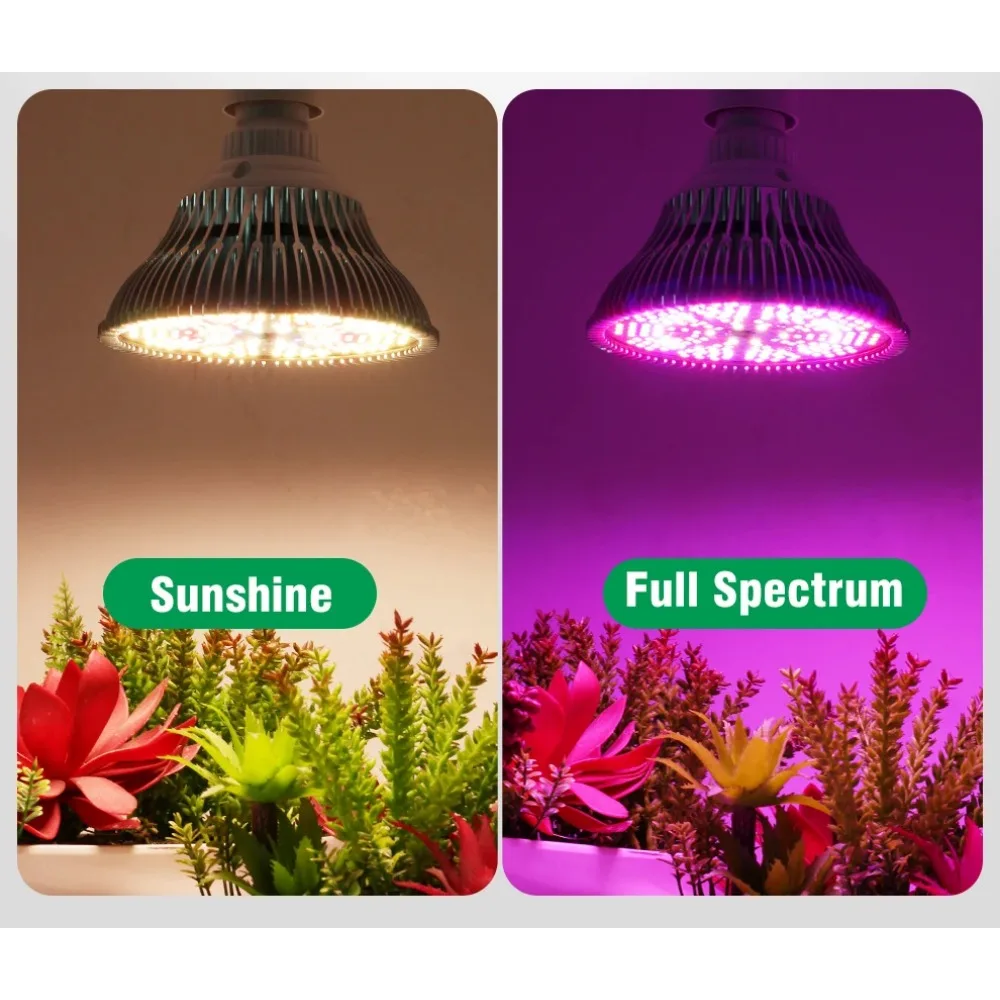 85-265V 300W E27 LED Grow Light Bulb Full Spectrum Sunshine Plant Light with 4mWire/tripod Phytolamp for Plants Tent