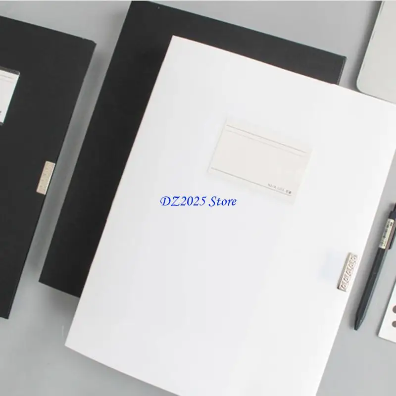 Q6RC Waterproof Document Folder Box Durable Hard Cover File Folder Container Self-adhesive Lock Design for School Office
