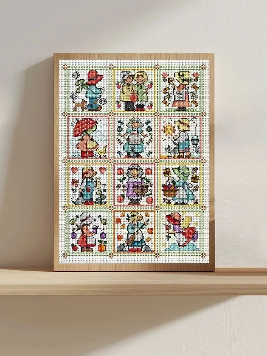 1 Stück 30X40CM/11,8*15,74 Zoll Mädchen Gestempeltes Kreuzstich-Set DIY-Set 11CT/14CT DIY Stickerei-Set DIY Kreuzstich-Set als Geschenk – Detail 1