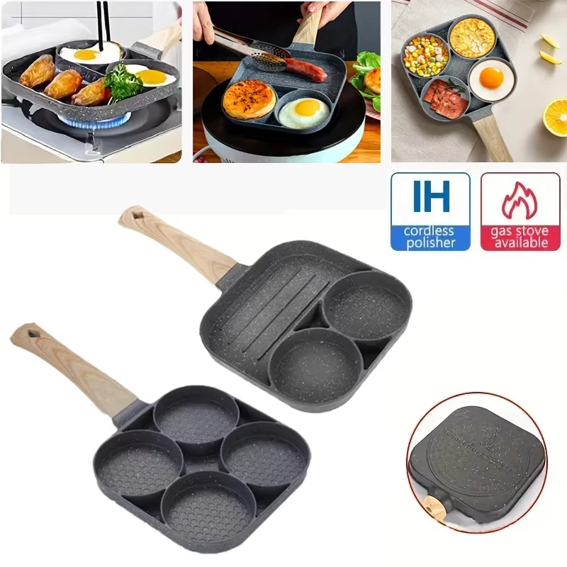 1set Kitchen Egg Frying Pan Nonstick Pancake Pans 3/4-Cups Cookware Pancake Pan Egg Pan Suitable for Gas Stove Induction Cooker