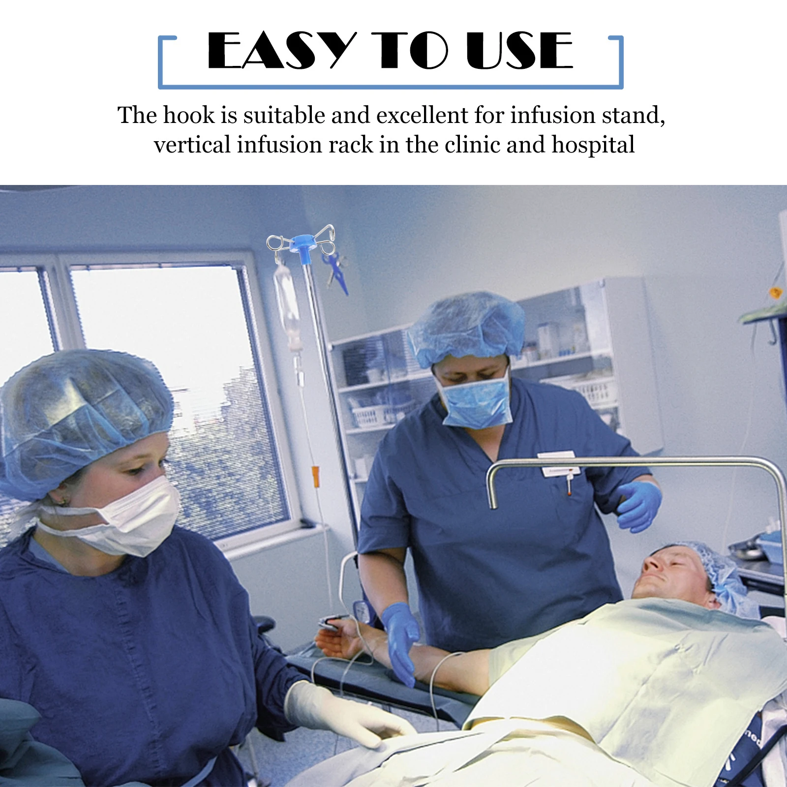 

Vertical Infusion Rack Hook Stainless Steel 4-Hook Design for Hospital Clinic Use Rustproof Easy Install Iv Pole Hanging