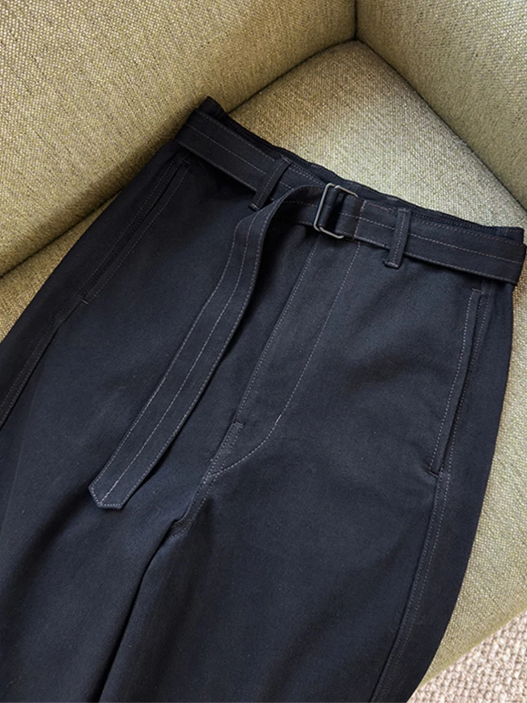 

Retro High Waist Wide Leg Jeans Women's Spring Autumn Loose Draping Straight Long Pants Korean Style Commute Wind Pocket Detail