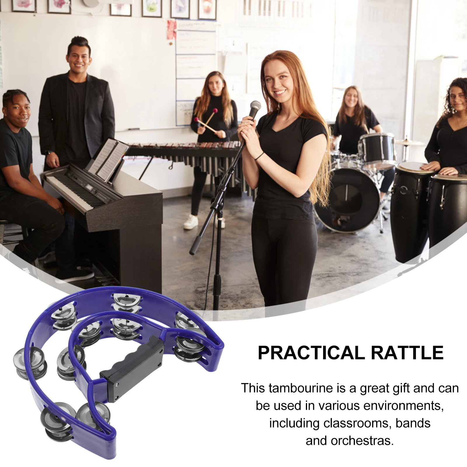 Campana de mano juguete para niños instrumento juguetes percusión Musical campanas pequeñas de mano de acero inoxidable