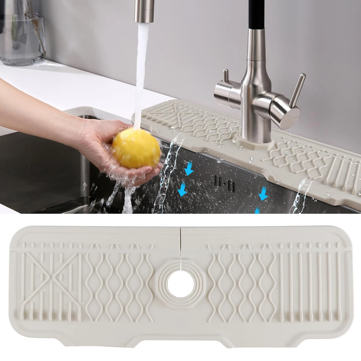 

Kitchen Sink Splash Guard Silicone Faucet Drain Mat For Kitchen Bathroom And Counter Splash Drying Countertop Sink Protectors