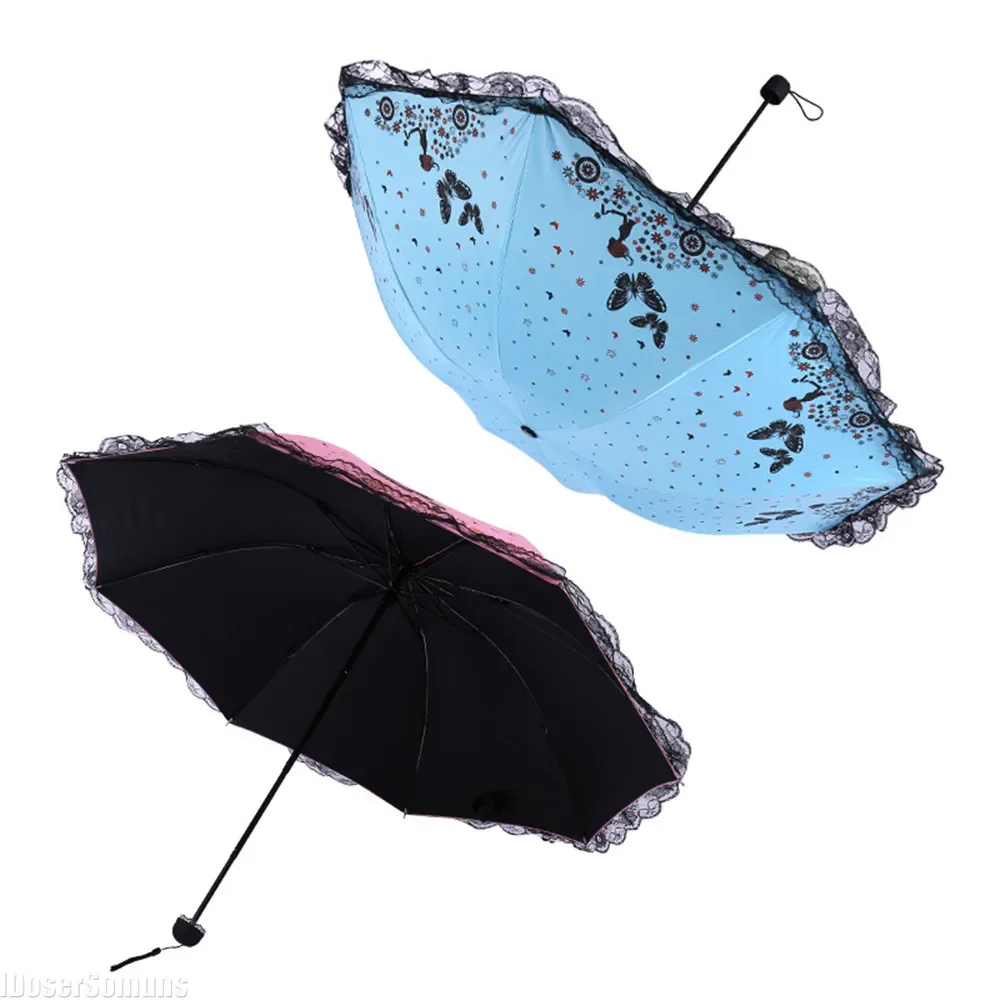 8 Bones Fashion Folding Umbrella Women Parasol Men Girls Anti-UV Waterproof Portable Rain and Sun Umbrella for Woman Gift