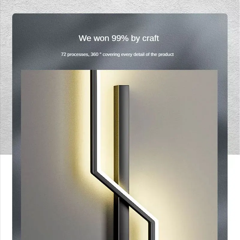 Modern Minimalist Strip LED Wall Lamp Lights Lighting For Bedroom Bedside Living Room Grille TV Sofa Lobby Background Decor