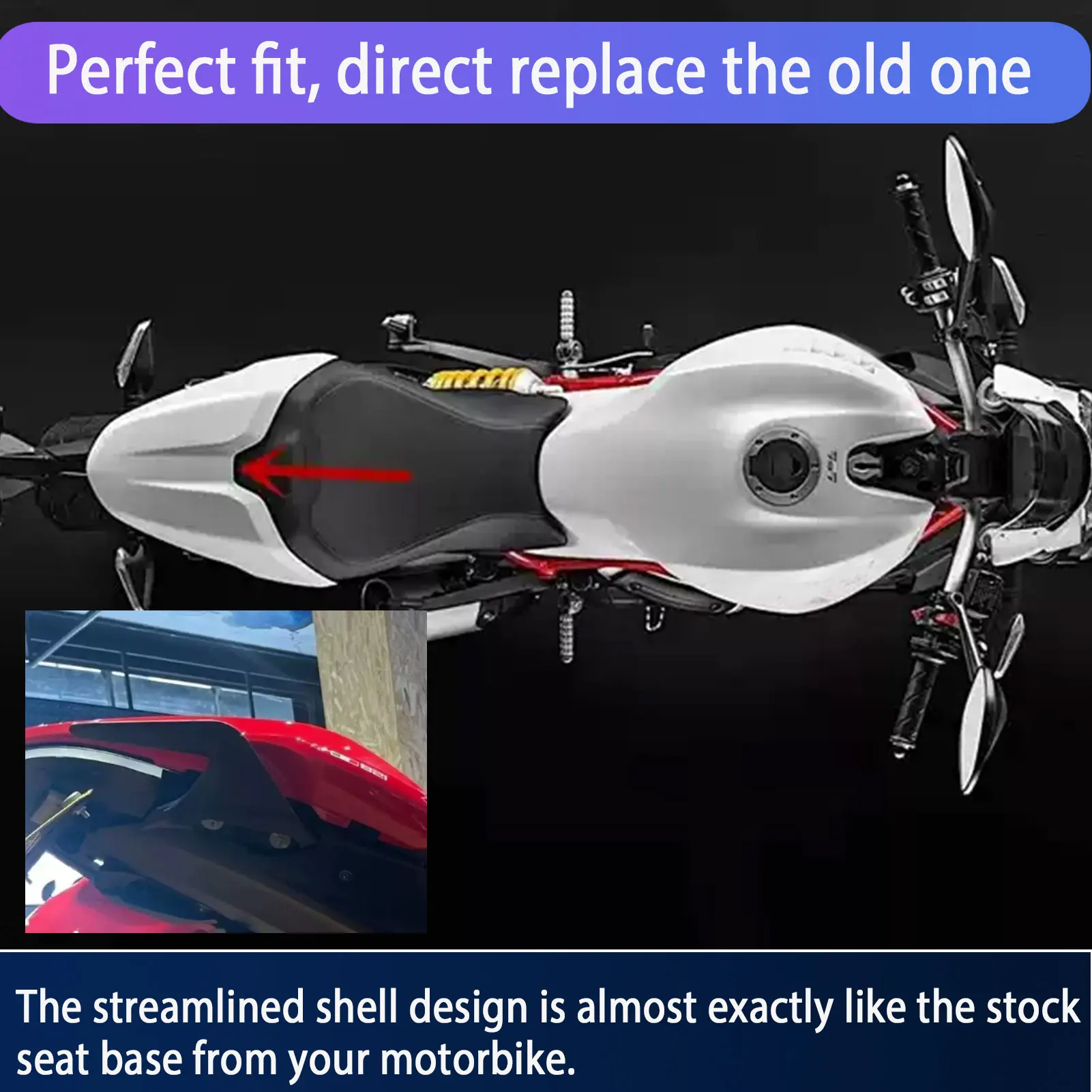 

For SuperSport 950 Seat Cover Fairing Cowl For Ducati Super Sport 937 939 2017-2024Motorcycle Rear Passenger Pillion Accessories