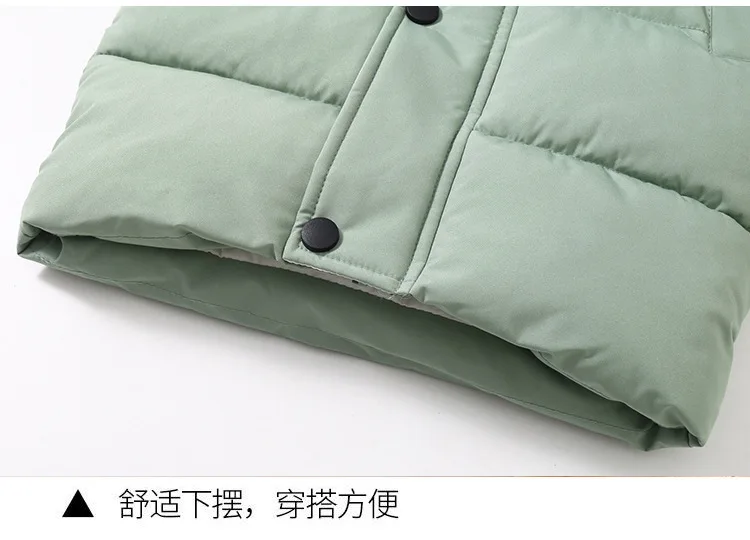 Neue 2-10 Jahre Winter Lange Jacke für Mädchen und Jungen, Outdoor-Bekleidung, Dick, Wärmeisolierend, mit Kapuze, für Kinder, Wattierte Baumwoll-Oberbekleidung – Detail 16