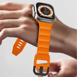 Silicone Band For Apple Watch 46mm 44mm 45mm 40mm 41mm 42 38mm 49mm sport bracelet iwatch series 8 7 6 5 4 3 SE 9 10 Ultra 49mm