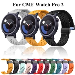 22mm Magnetic Folding Buckle Band For CMF Watch Pro 2 Silicone Strap For CMF by Nothing Watch Pro Replacement Bracelet Watchband