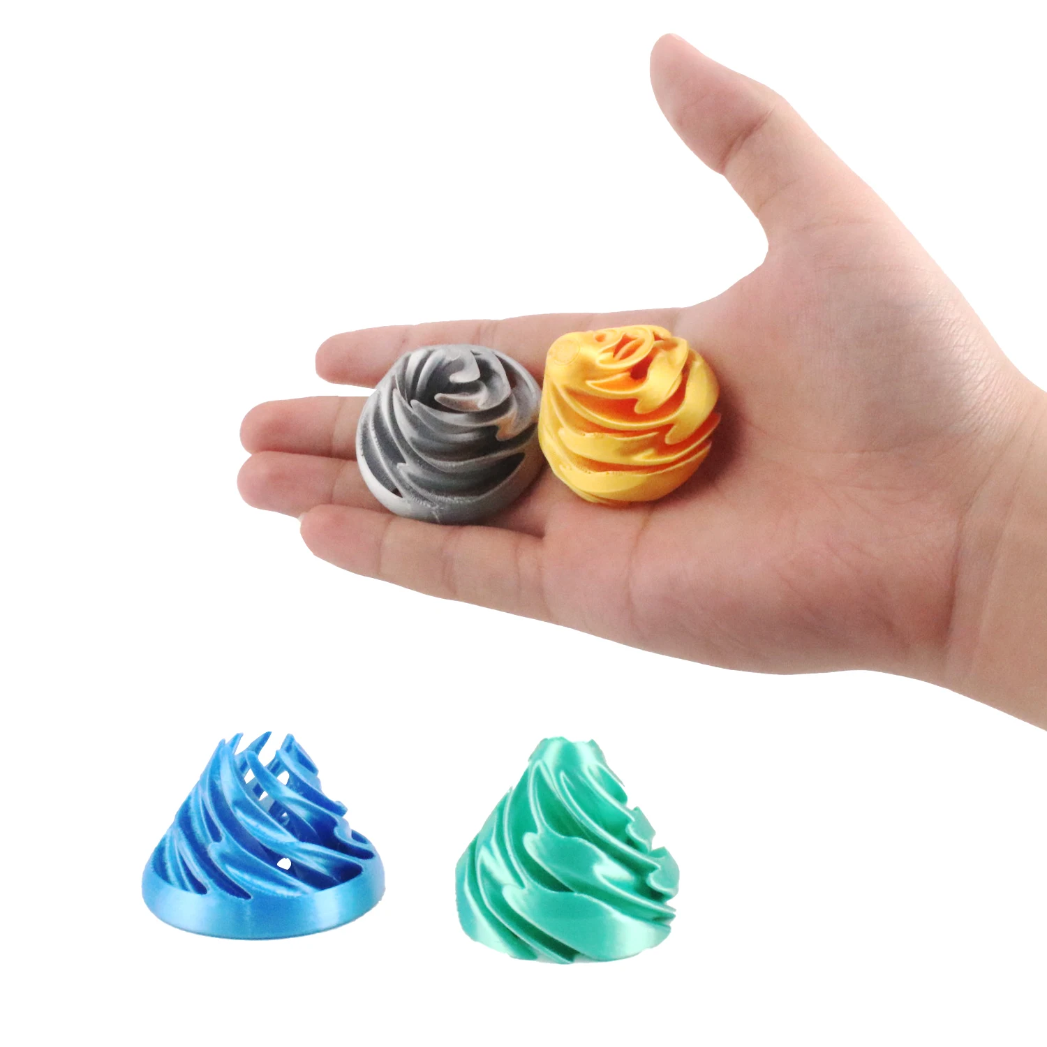 لعبة تخفيف الضغط المخروطية الحلزونية المطبوعة ثلاثية الأبعاد، هدية صغيرة لتخفيف الضغط