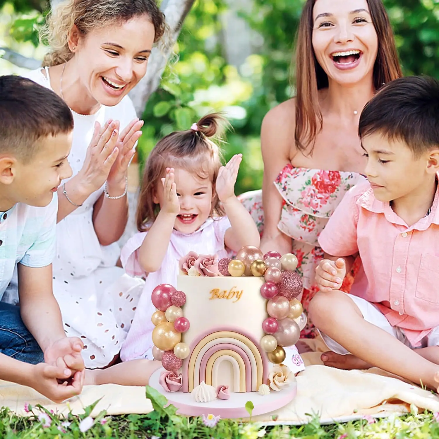 56 Stück Kugel-Kuchen-Picks, bunter kugelförmiger Kuchenaufsatz, Perlenkugeln, Cupcake-Kucheneinsatz-Aufsatz für Hochzeit, Geburtstag, Party – Detail 28