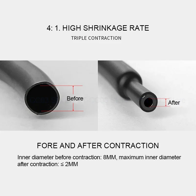 4:1 Ratio With Glue Heat Shrink Tube ID 1mm ~ 70mm Waterproof Polyolefin Insulated Wire Wrap Lined Cable Protector Sleeve
