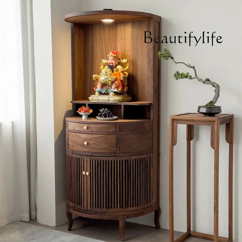 Buddha Niche Altar Altar Light Luxury Small Chinese Living Room Solid Wood Locker