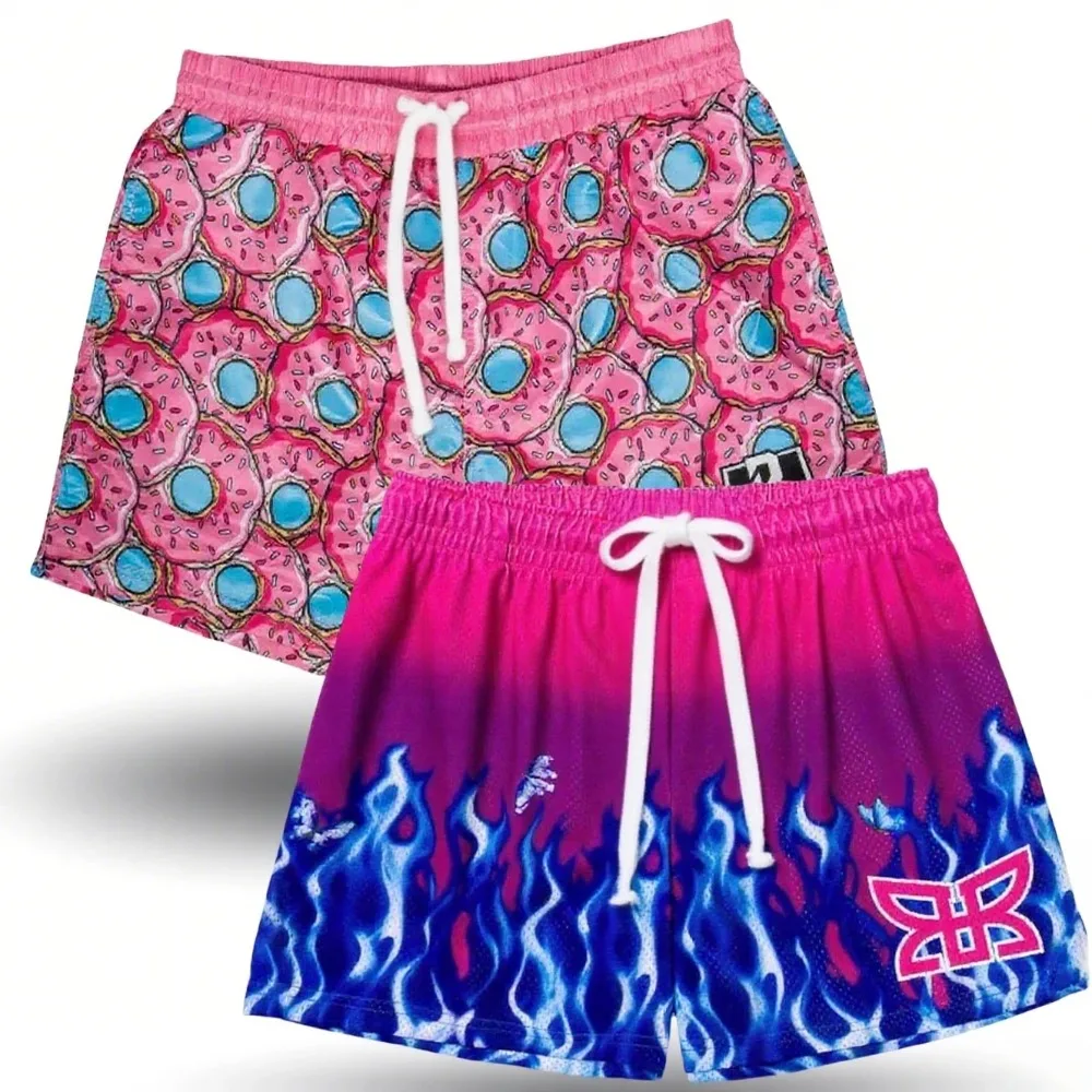 

Лидер продаж, новые повседневные шорты для взрослых и детей, впитывающие пот, быстросохнущие удобные спортивные шорты, модные шорты с принтом