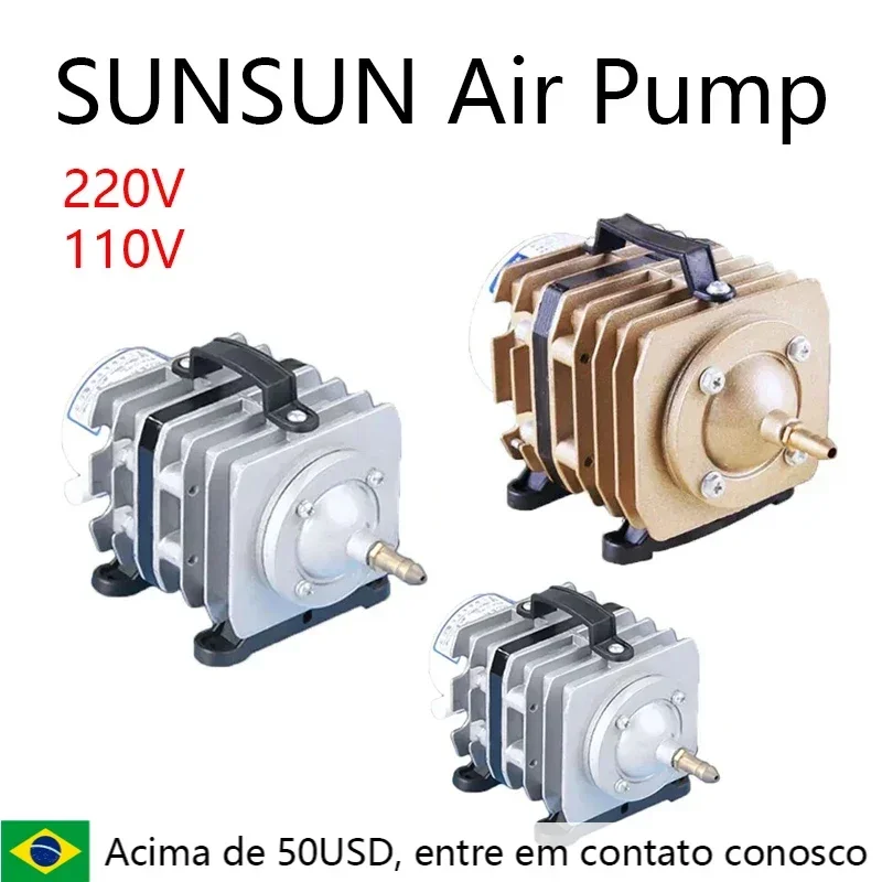 

220V 110V SUNSUN External High Power E-magnetic Air Pump Fish Pond Oxygen Pump Compressor for pond Air Aerator Pump ACO-001 002