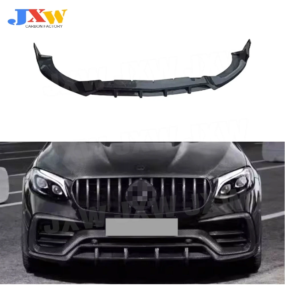 

Real Dry Carbon Fiber Front Bumper Lip Chin Spoiler for Benz GLC63 AMG SUV 2020-2022 FRP Front Bumper Cover Car Accessories