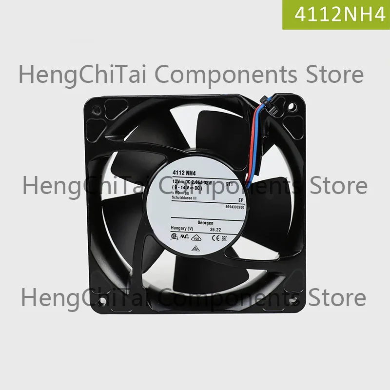 Brand new original 4112NH4 12V DC 2.66A 32W 12cm 3.8cm aluminum frame high-speed violent fan waterproof cooling fan