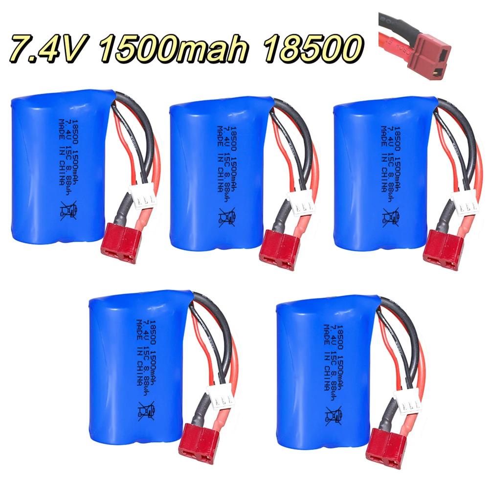 7.4v 1500mAh 18500 Li-ion battery For HBX 16889 16889A 16890 16890A SG1601 SG1602 1/16 RC truck/cars spare parts 2S 7.4V Battery