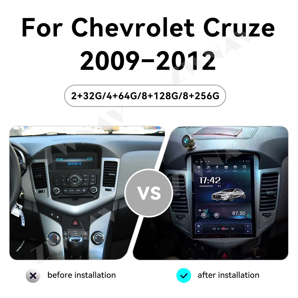 Android 14 GPS Navigation Radio Carplay 10.4 inch Touch Screen For Chevrolet Cruze 2009-2012 Car Multimedia Player Head Unit