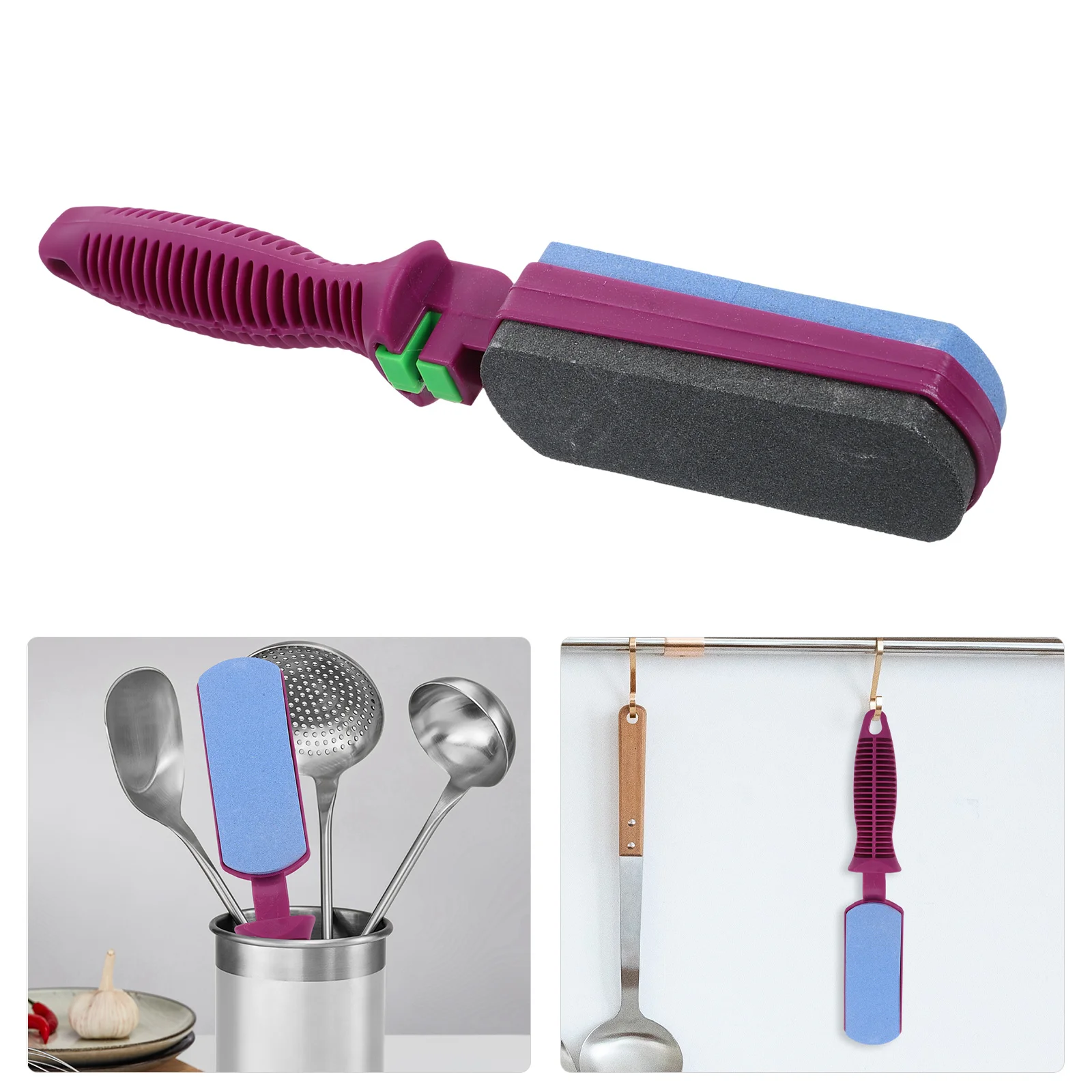 

Long Handle Corundum Sharpener Sharpening Stone for Home Kitchen Scissors Whetstone Fast Durable Knife Sharpener