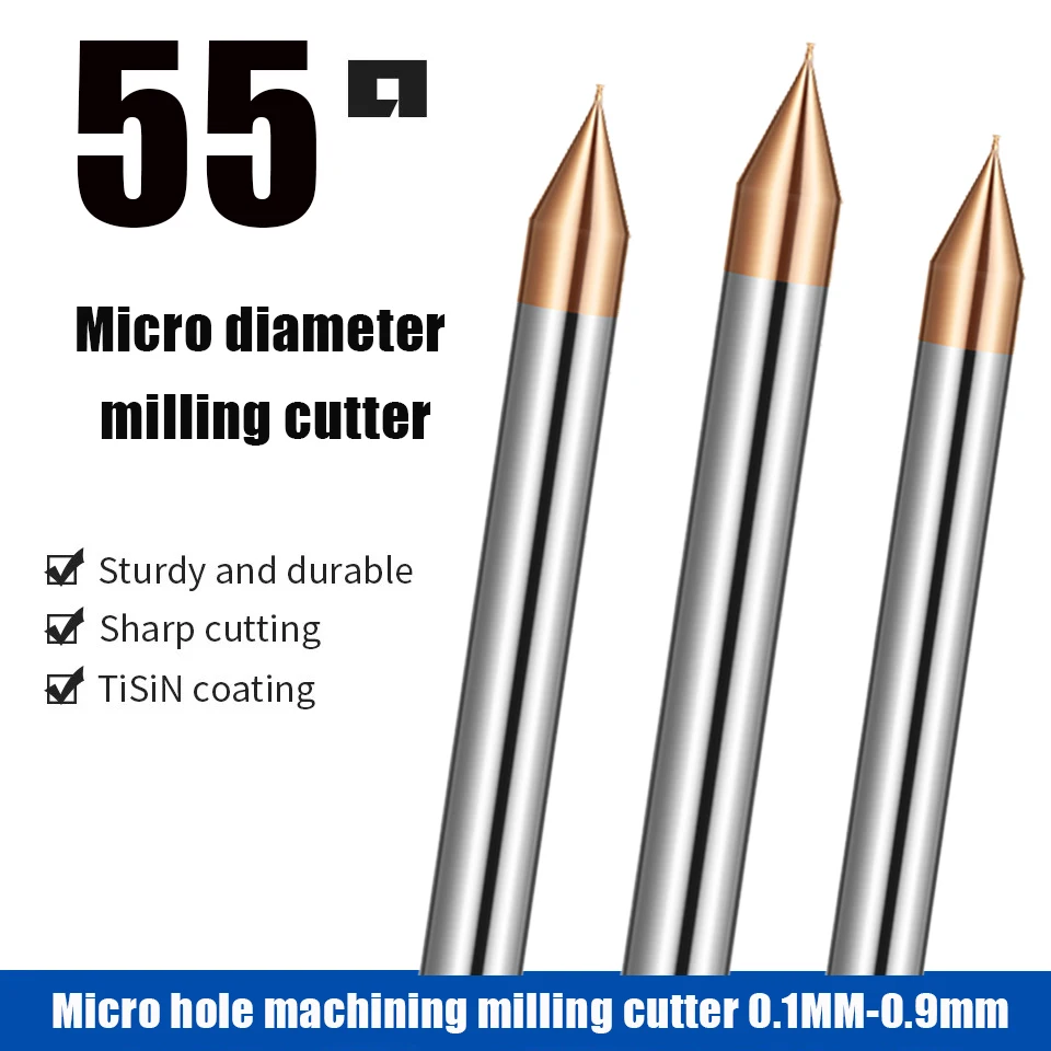 Milling Cutter Alloy Coating Tungsten Steel Tool Cnc Maching Small Diameter Endmill Top Face Cutter Kit Milling Machine Tools