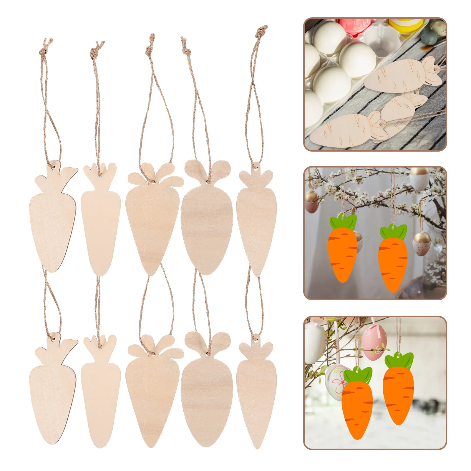 

3 Sets Wooden Carrot Cutouts Unfinished Diy Craft Wood Slices For Painting Easter Decor Home Party Supplies Easter Wooden Carrot