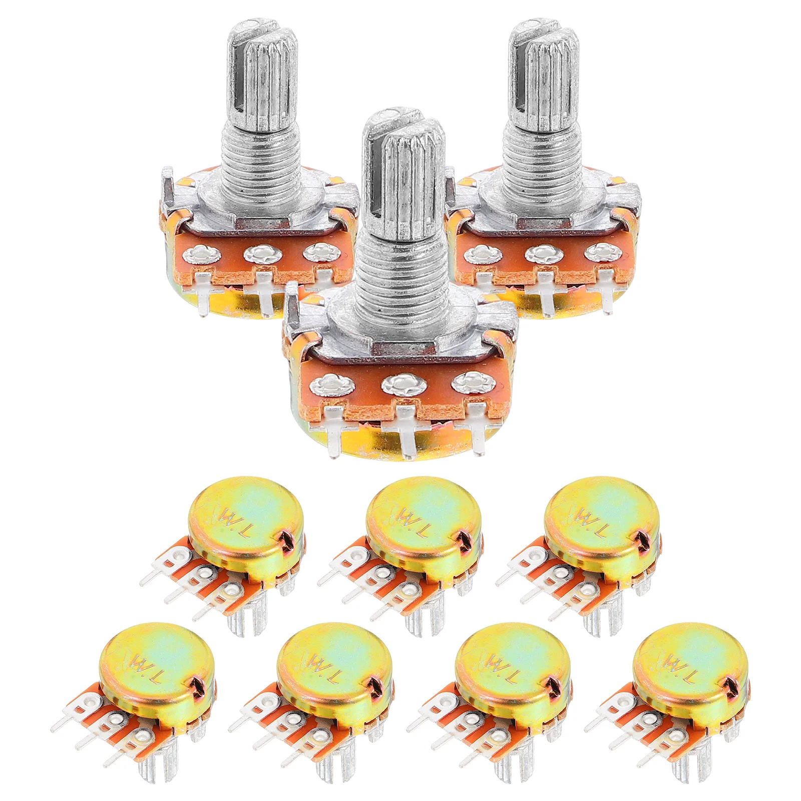 

10pcs High Precision Single Turn Potentiometer 15Mm For Volume Control Audio Taper Electric Guitar Replacement Diy Breadboard