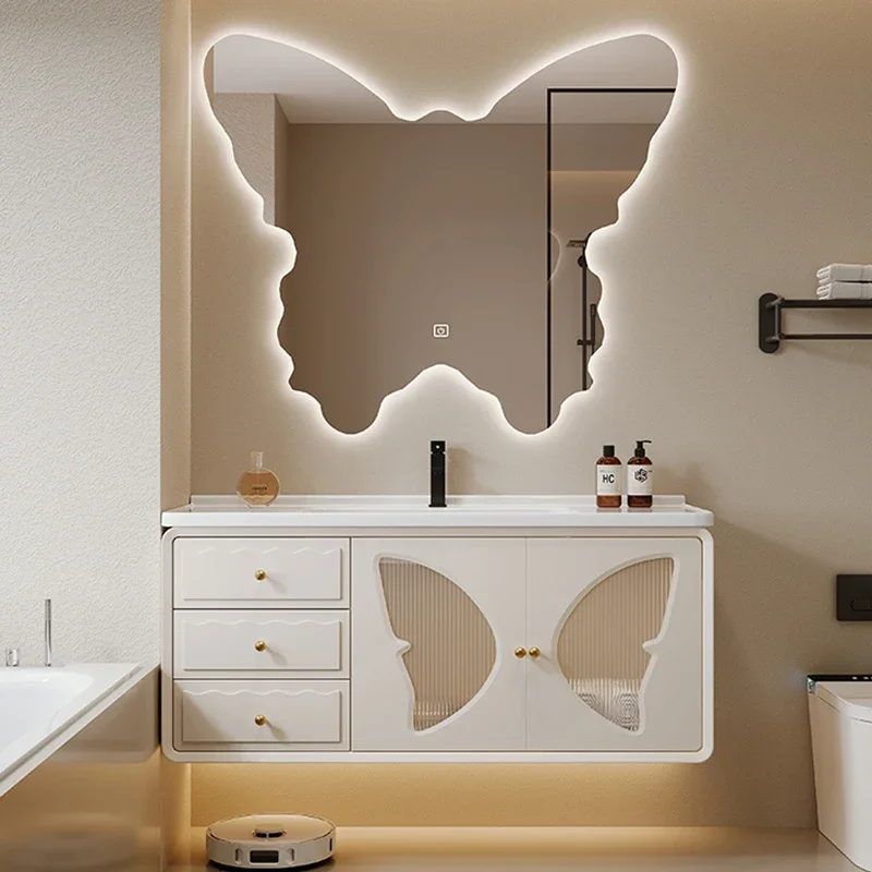 عرض خزانة الحمام الخفيفة المتكاملة الغرور الرف فتاة خزانة حمام وحدات التخزين أثاث صالون الأميرة Gabinete #4