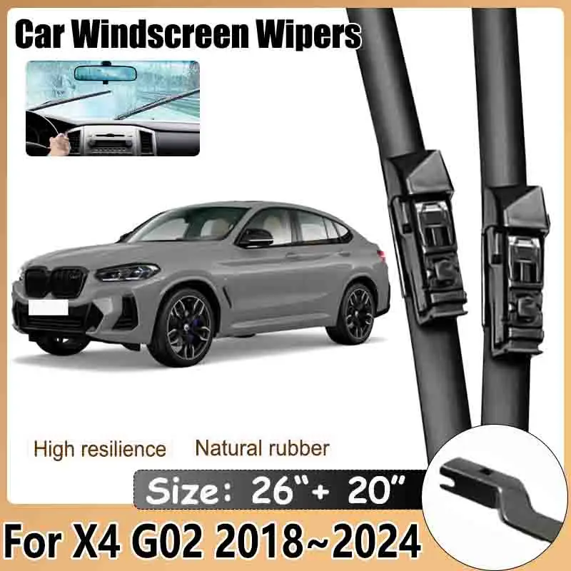 

Car Accessories for BMW X4 G02 2018 2019 2020 2021 2022~2024 Auto Windshield Wiper Hybrid Rubber Blades Window Cleaning Brushes