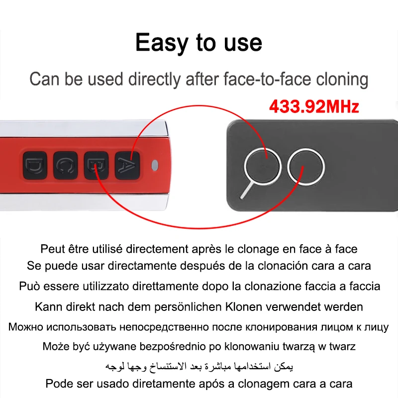 جهاز تحكم عن بعد لبوابة المرآب 433.92MHz V2 PHOENIX PHOENIX2 PHOENIX4 نسخة طبق الأصل بنسبة 100% من جهاز التحكم عن بعد V2 PHOX PHOX2 PHOX4