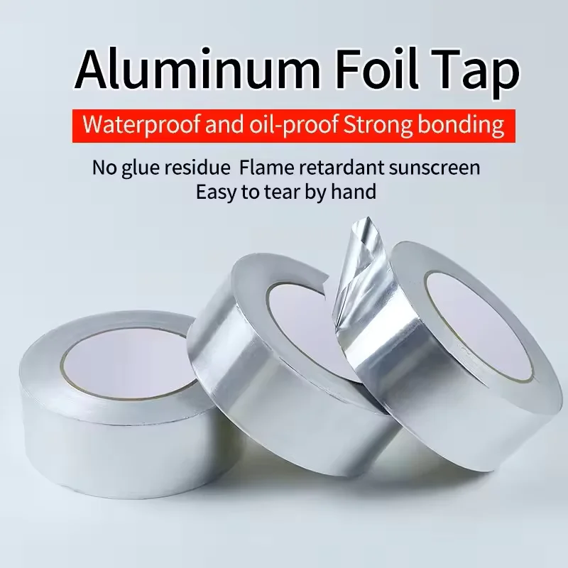 High Temperature Resistance Aluminum Foil Tape Kitchen Pipe Repair Tape Adhesive Sealing Foil Heat Insulation Leak Proof