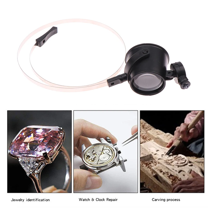 

Head Mounted 15X Repair Magnifier With LED Lamp Adjustable Repair Watch Jewelry Tool Magnifier Watchmaker Tools Accessories