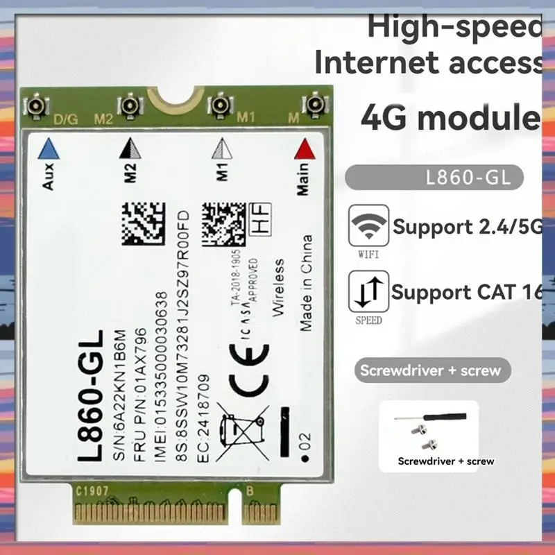 AC18 (garantido) L860-GL para Lenovo Thinkpad X1 7Th 8Th X1 Yoga 4Th T490 T14 P14s T14s X13 P15s T15g 01AX796 4G módulo tarjeta WWAN