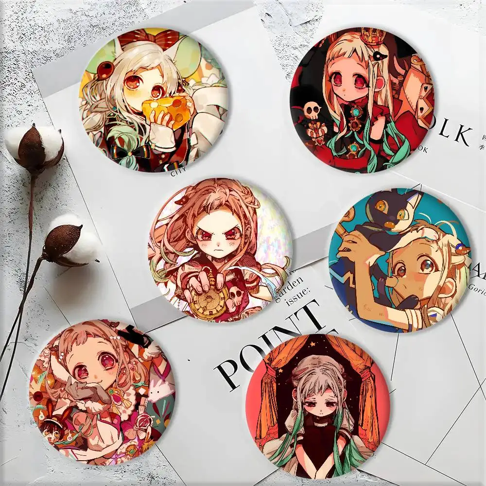 Anime Cute Girl T-Toilet-bound Hanako-k-Kun Yashiro Nene Badge Round Art Brooch Clothes Backpack Accessories