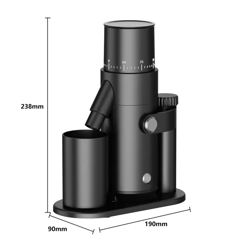 High Speed Coffee Grinder with 38mm Conical Blade Stepless Adjustable Grinding EU US Plug Optional for Household Use