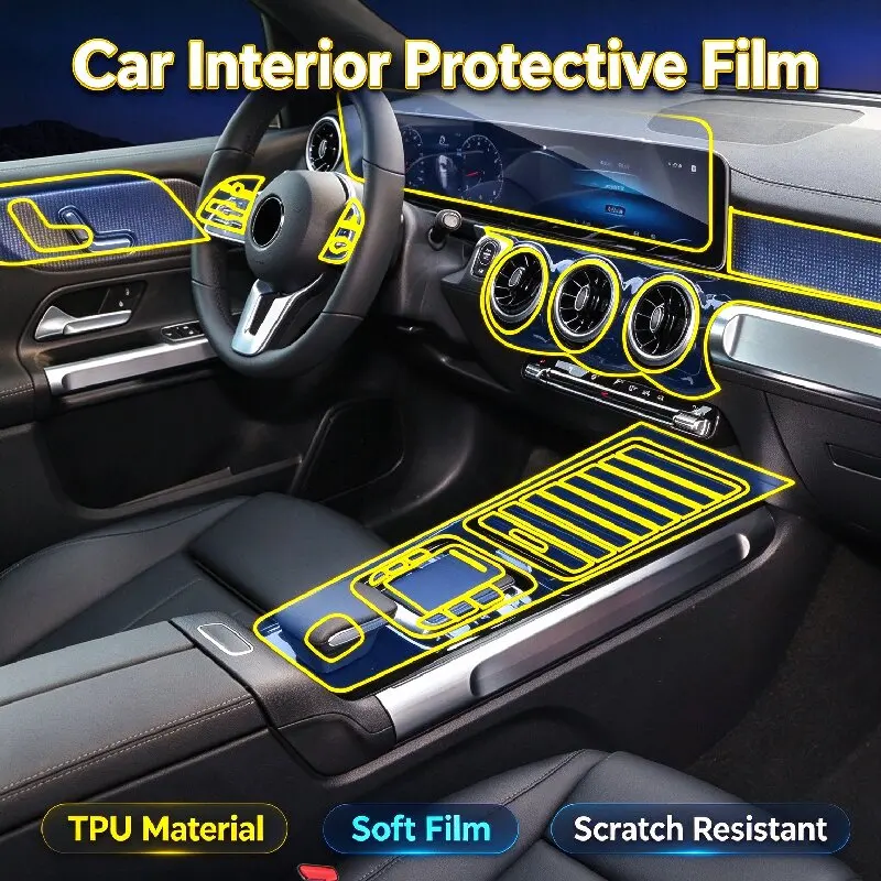 For 2020-2021 Mercedes-Benz GLB200 interior film center console gear shift screen film instrument cluster TPU protective film